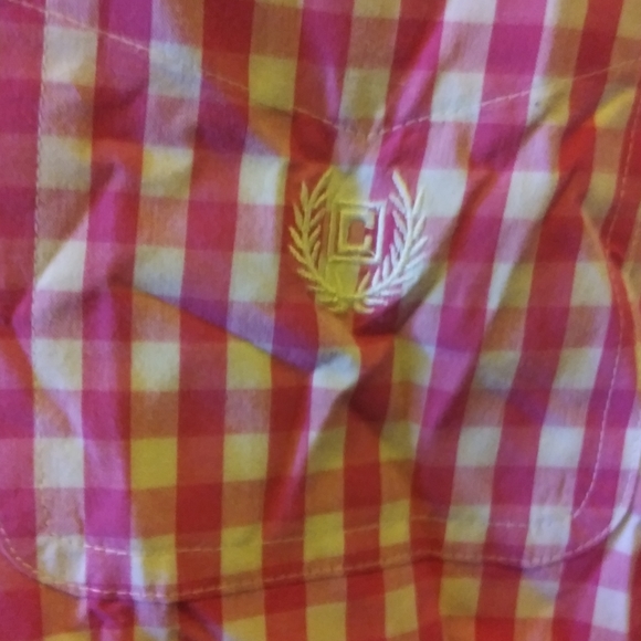 CHAPS Pink & White Buttons  Gingham Long Sleeves Shirt XL Easy Care - Picture 3 of 11